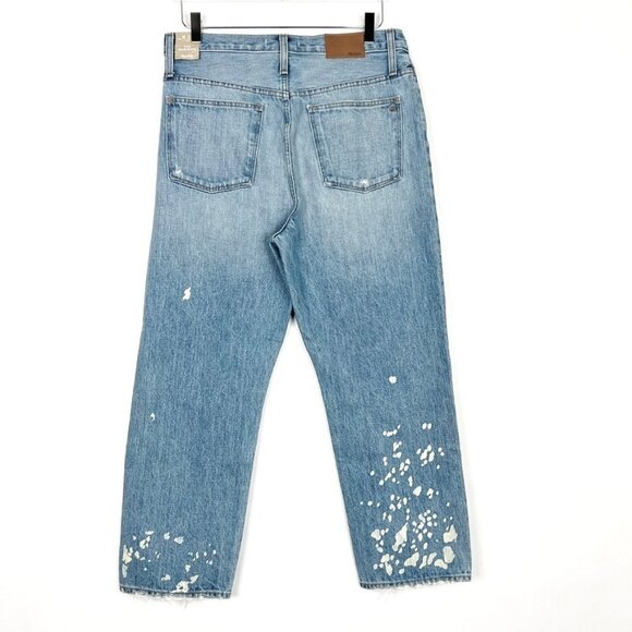 NWT Madewell Jeans The Dad Limited Edition Distressed Bleach Splattered. Size 29 - Picture 14 of 16